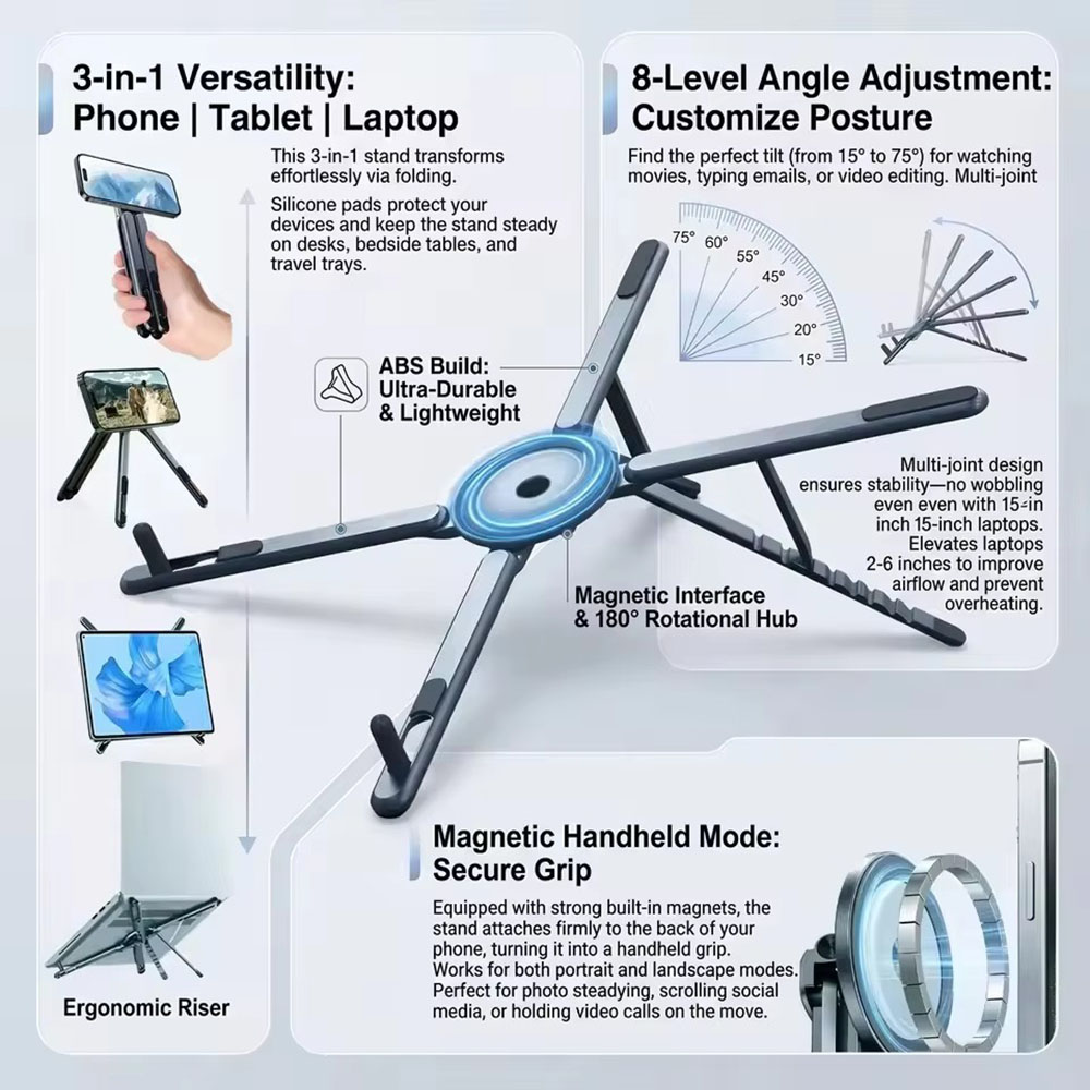 Laptop Tablet Accessories - Soporte Magnético Portátil para Teléfono y