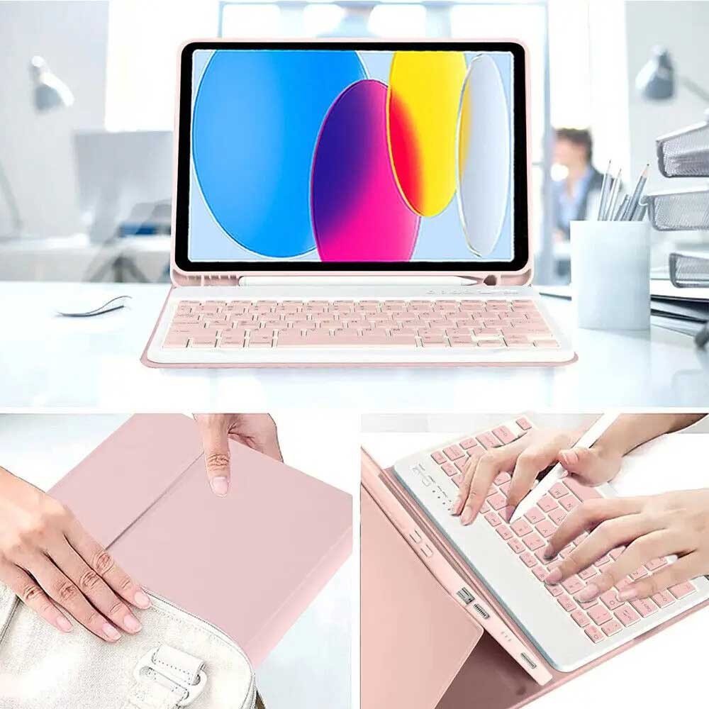 Para iPad funda con teclado re - Tablet Accessories Keyboard reseña y precio