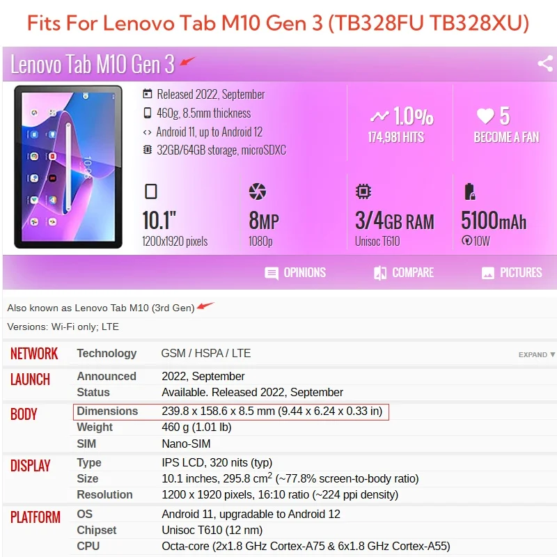Capa para Lenovo Tab M10 3. a  - Lenovo Tablet M10 Accessories reseña y precio