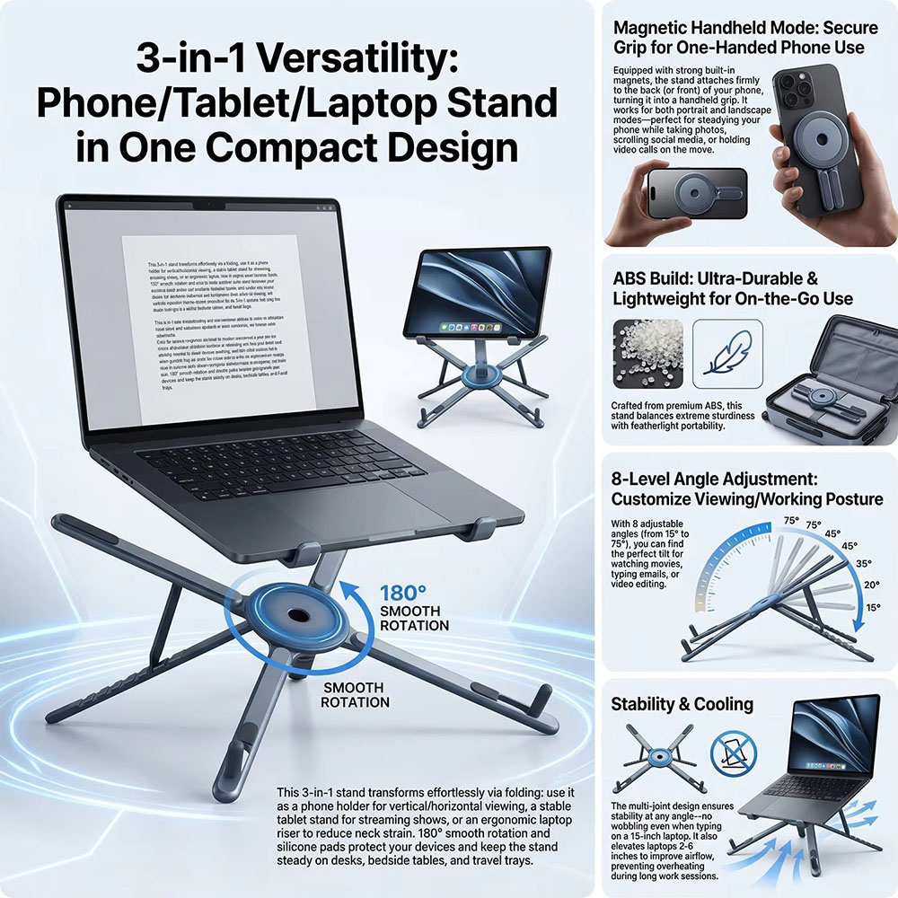 Soporte Magnético Portátil par - Laptop Tablet Accessories reseña y precio